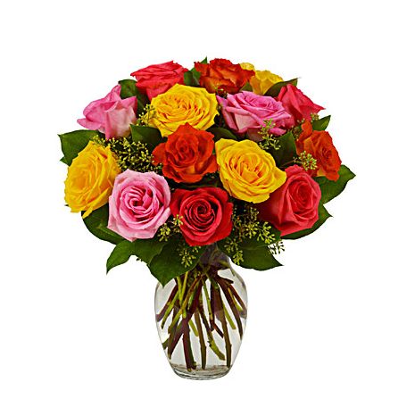 Send 12 Assorted & Beautiful Bright Roses to Dhaka in Bangladesh