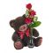 Send to 3 Red Roses with FREE vase & Lovely Teddy Bear to Dhaka