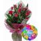 send 12 red roses with balloon to dhaka in bangladesh