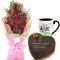 send chocolate cake,decorated mug with red roses to dhaka