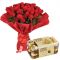 holland red roses with ferrero chocolate box