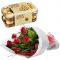 6 Red Roses with Ferrero Rocher Chocolate