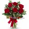 send 6 pcs red roses in vase to dhaka