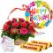 buy online red roses baskect,balloon with chocolates to dhaka
