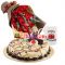 24 pcs red roses bouquet with cake and mug to dhaka