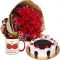 two dozen red roses bouquet with mug,cake to dhaka