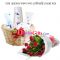 send cosmetic gift basket with red roses to dhaka
