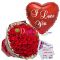 send 50 pcs red roses bouquet with balloon to dhaka