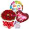 send three dozen red roses bouquet with 2 mylar balloon  to dhaka