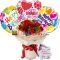 delivery two dozen red roses bouquet with 3 mylar balloon  to dhaka