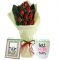 9 red roses bouquet with mug and photo frame send dhaka