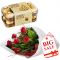 6 Red Roses with Ferrero Rocher Chocolate