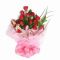 Send 12 Red Roses Bouquet with 2 Pink Lily to Dhaka in Bangladesh